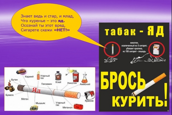 Онлайн – беседа «Сигареты - это яд для больших и для ребят»